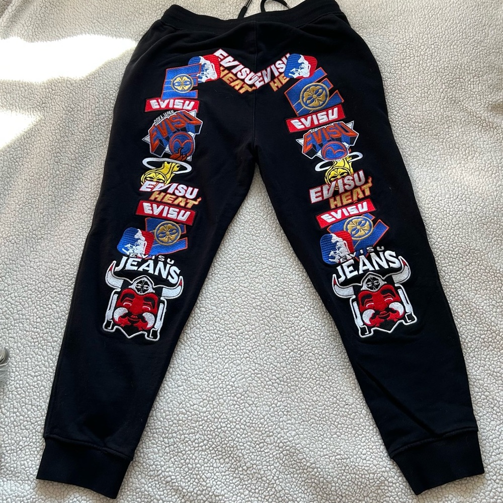 Evisu custom made graphic sweatpants size XL